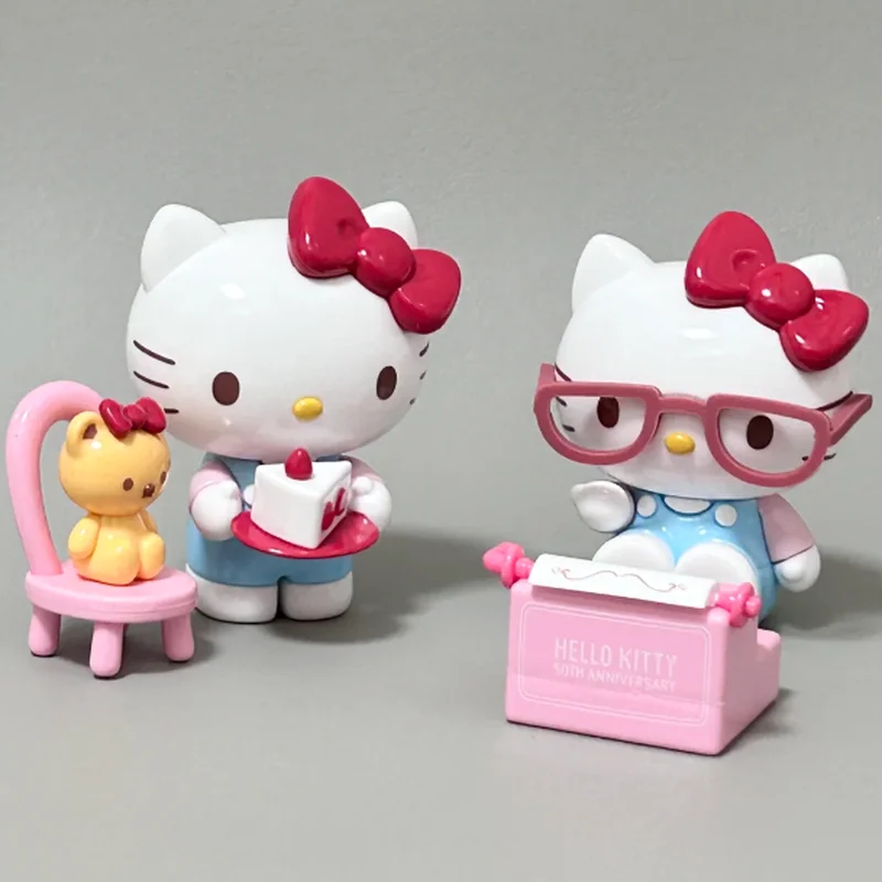 Cute Sanrio Hello Kitty Daily Life Series Collectible Anime Figure Model Dolls Tide Play Model Toy Desktop Ornaments Kids Gifts