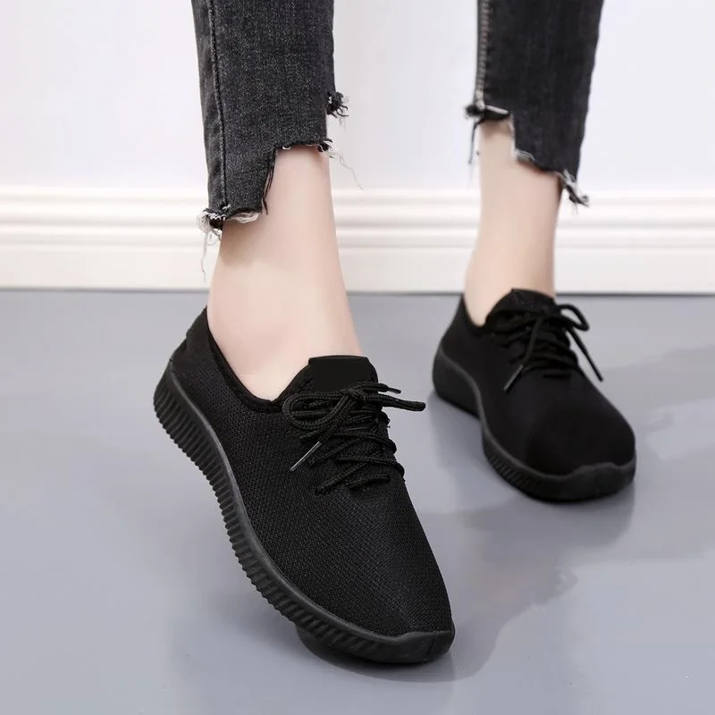 Women Mesh Flat Shoes Spring and Autumn New Fashion Walking Mesh Women Running Comfortable Breathable Casual Sports Shoes