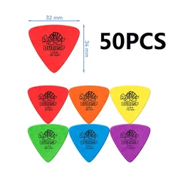 50PCS Dunlop Guitar Picks Triangle Plectrum Mediator Electric Guitar Parts Picks Accessories 6 Kinds Thickness Picks