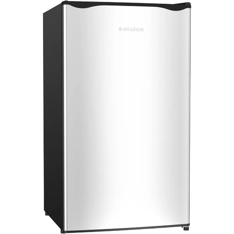 BANGSON Mini refrigerador con congelador, 3,2 cu. pies cúbicos, refrigerador pequeño de una sola puerta, bajo consumo, bajo ruido, mini refrigerador para dormitorio