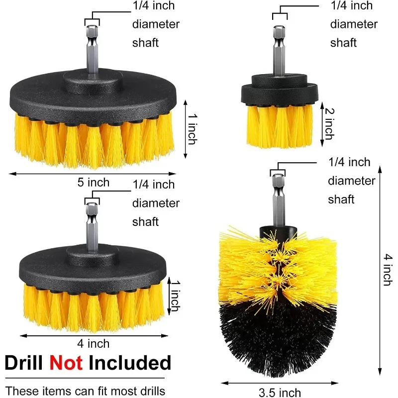 1/4PC Household Multifunctional Electric Drill Cleaning Brush Kitchen Bathroom Carpet Ceramic Tile Polishing Cleaning Disc Brush