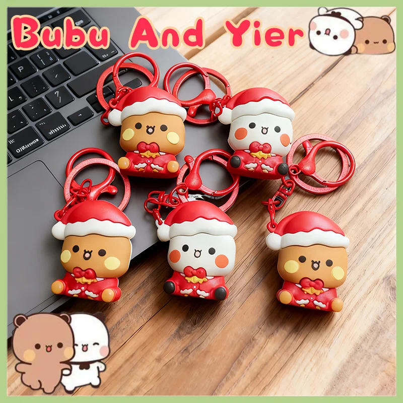 

Рождественский брелок с милой пандой Bubu & Dudu, Рождественский кулон на рюкзак Bubu & Yier, новинка, рождественский подарок
