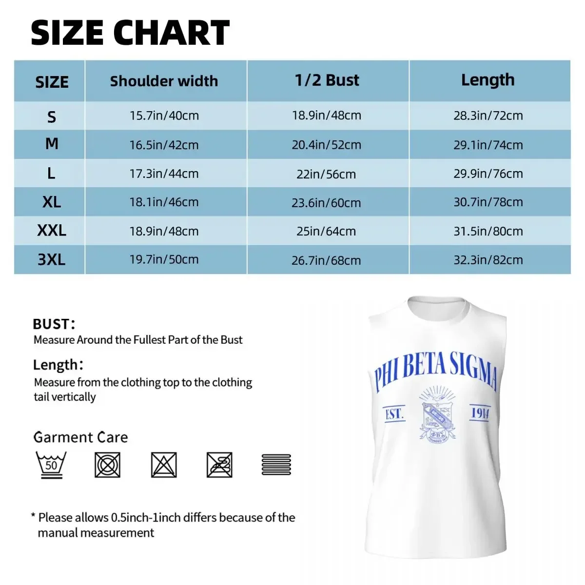 Phi Beta Sigma PBS Fraternity Athletic Men's Hd Print Cotton Tank Top Muscle Tee Sleeveless T-Shirt Tagless Tank Undershirt