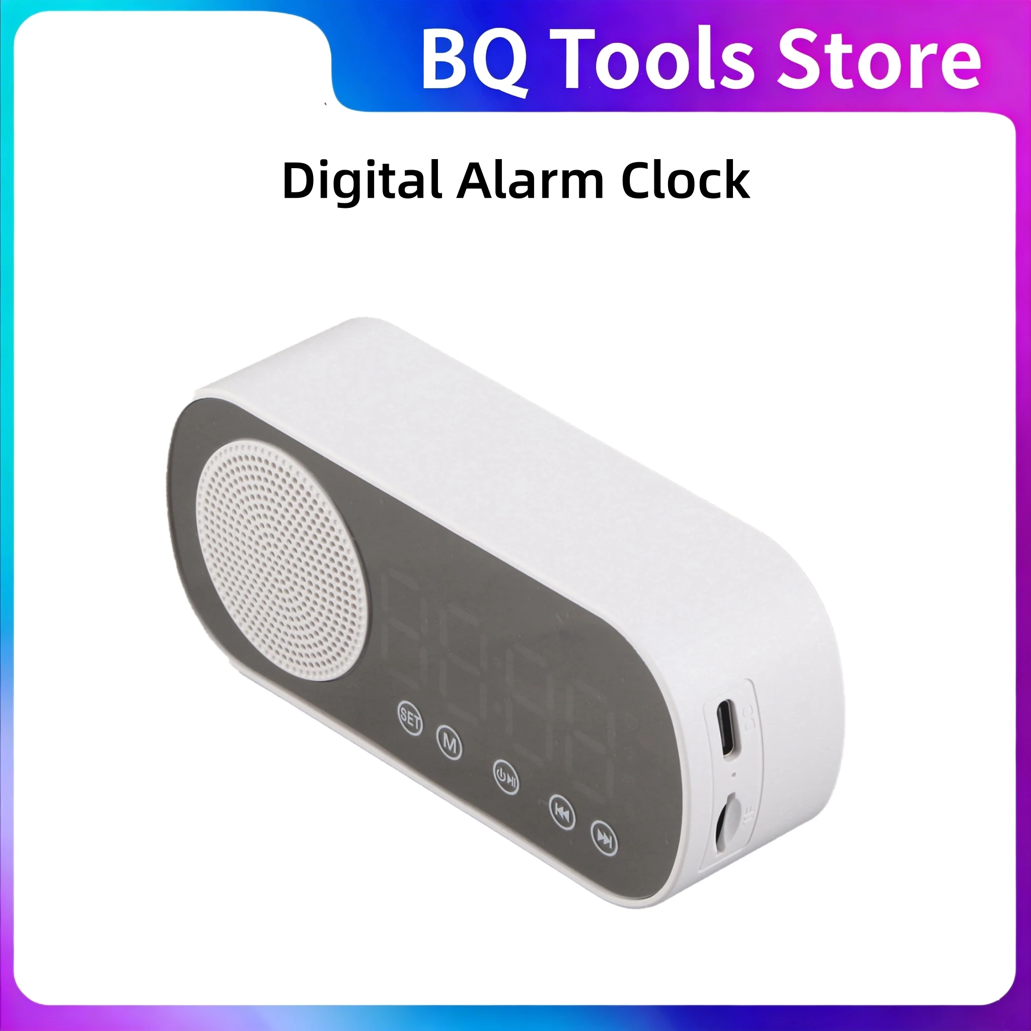 Digital Alarm Clock Wireless Speaker Mirror Clock HIFI FM Radio Alarm Clock Bluetooth 5.0 Wireless Player 116x51x33mm