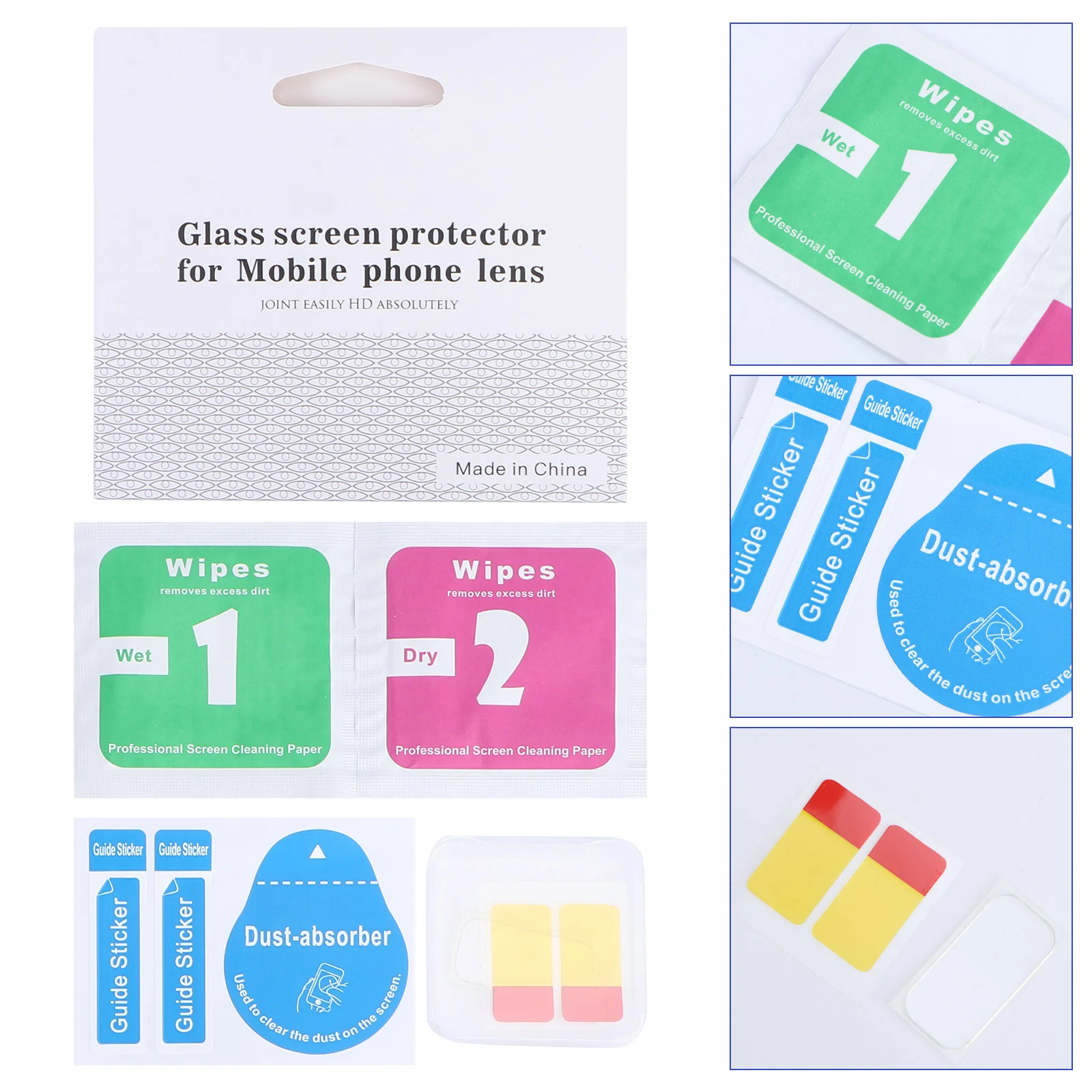 

2 Pcs Residue-free Lens Protector High Definition Glass Anti- Film Tempered for S9 Plus
