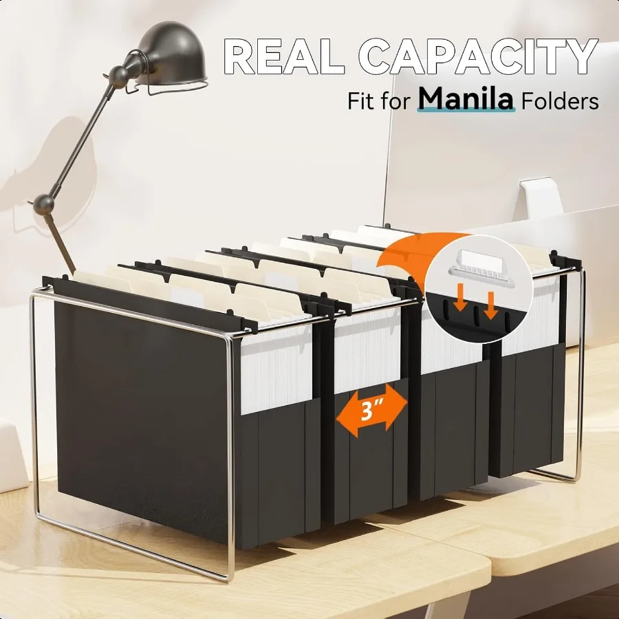 プラスチック製の追加容量ハンギングファイルフォルダーレターサイズ6パック高耐久3拡張アコーディオンポケット拡張可能な大型ハンギングF