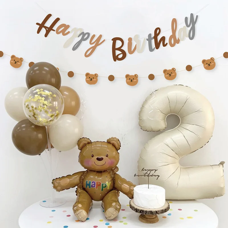 1 Satz 2,5 m Karton Bär Girlande alles Gute zum Geburtstag Brief Banner für Kinder tragen themen orientierte Geburtstags feier Dekoration liefert Raum dekor – Detail 4