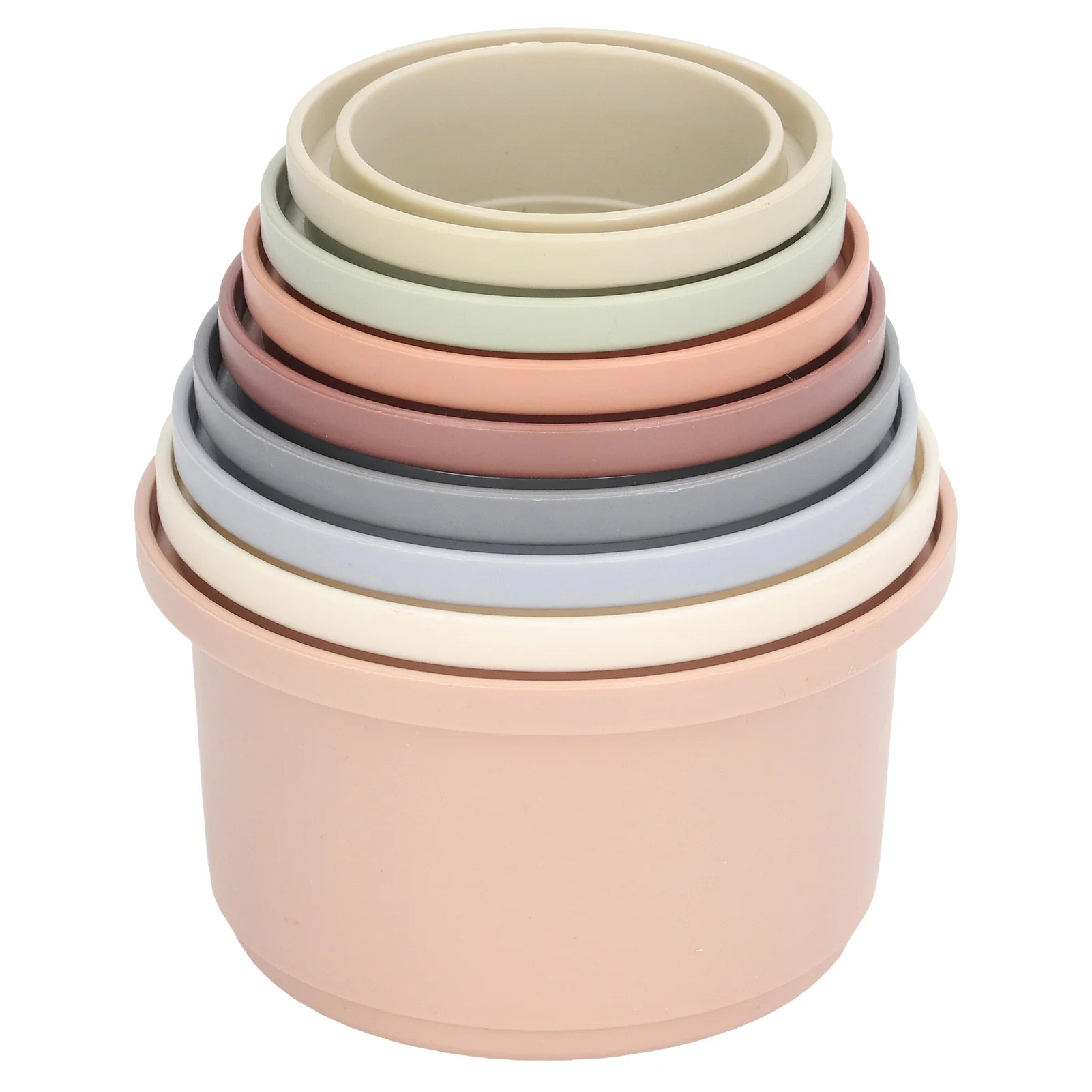 8Pcs Stacking Cups Color Learning Rich Colors Modern Design Fun Educational Toys for Baby Shower Gifts Bath Toys