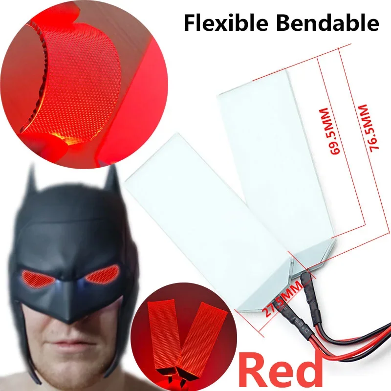 Remote Control Touch Switch Red Flexible Glow Eyes Kits Halloween Helmet Mask Eye Light Props Can Cropped Bendable Accessories