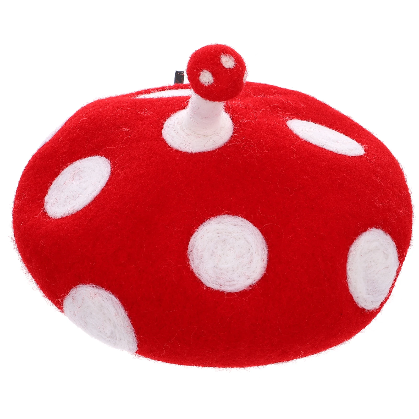 

Wool Felt Hats for Beret Hats For Girls Girls Kids Mushroom Costume Red Decor Festival Party Christmas Stage Performance