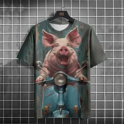 3D Printed Funny Animal T-Shirt For Men Casual Loose Short Sleeved T-Shirts Mens Oversized Tee Shirt Tops Clothing Streetwear