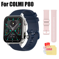 For COLMI P80 Strap Smart Watch Silicone Bracelet Band Screen Protector Film