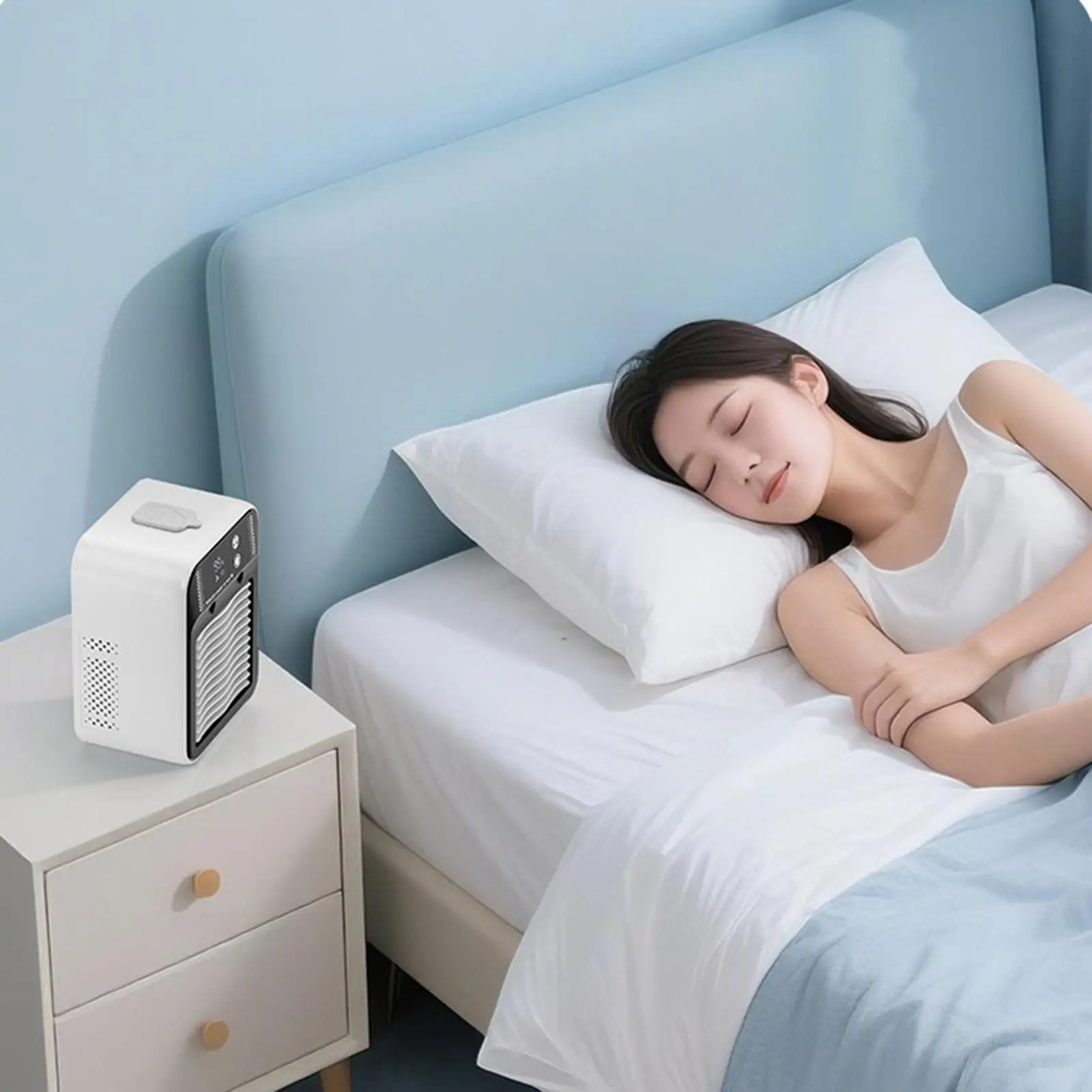 

Вентилятор кондиционера Портативный охлаждающий вентилятор с туманом Тихий охлаждающий вентилятор для личного устройства для наружного пола, спальни, офисов