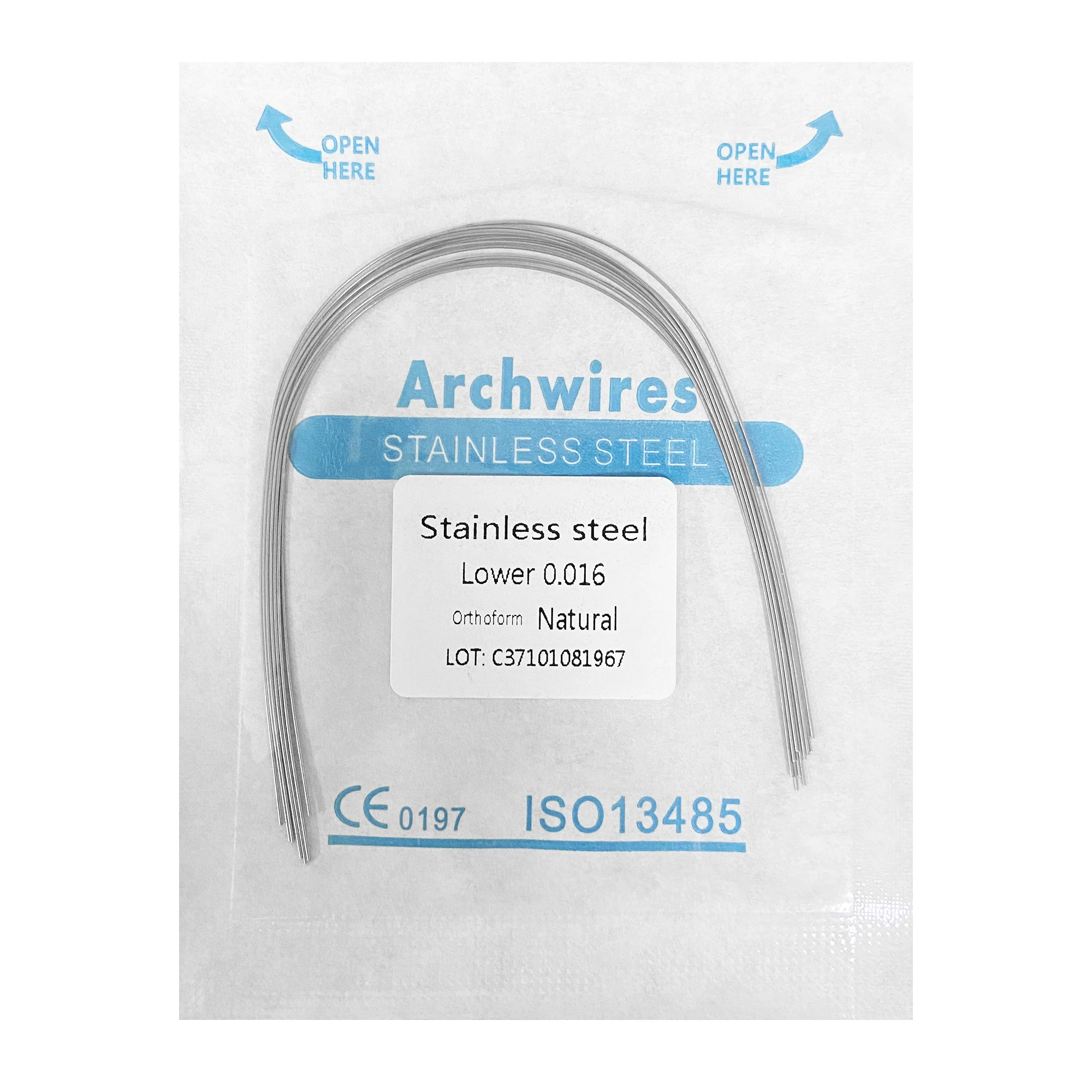 10PCS Dental Orthodontic Stainless Steel Archwires Round/Rectangular Arch Wire Natural Form Super Elastic From Dentist Materials