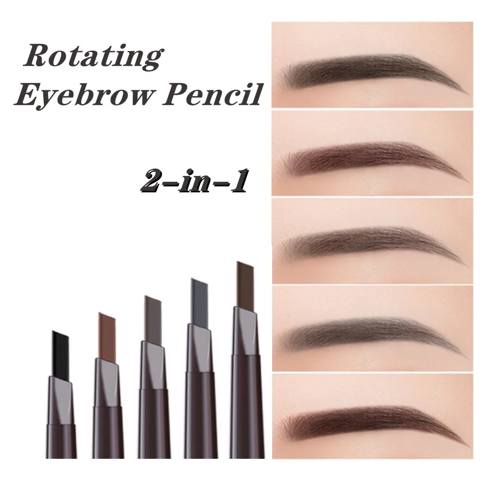 

5 Color Double Ended Eyebrow Pencil Waterproof Long Lasting Paint Tattoo Eyebrow Black Brown Eyebrow Pencil With Brush Makeup