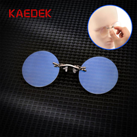 KAEDEK Clip On Nose Glasses Round Rimless Matrix Morpheus reading glasses Mini Frameless Vintage Men women Eyeglasses