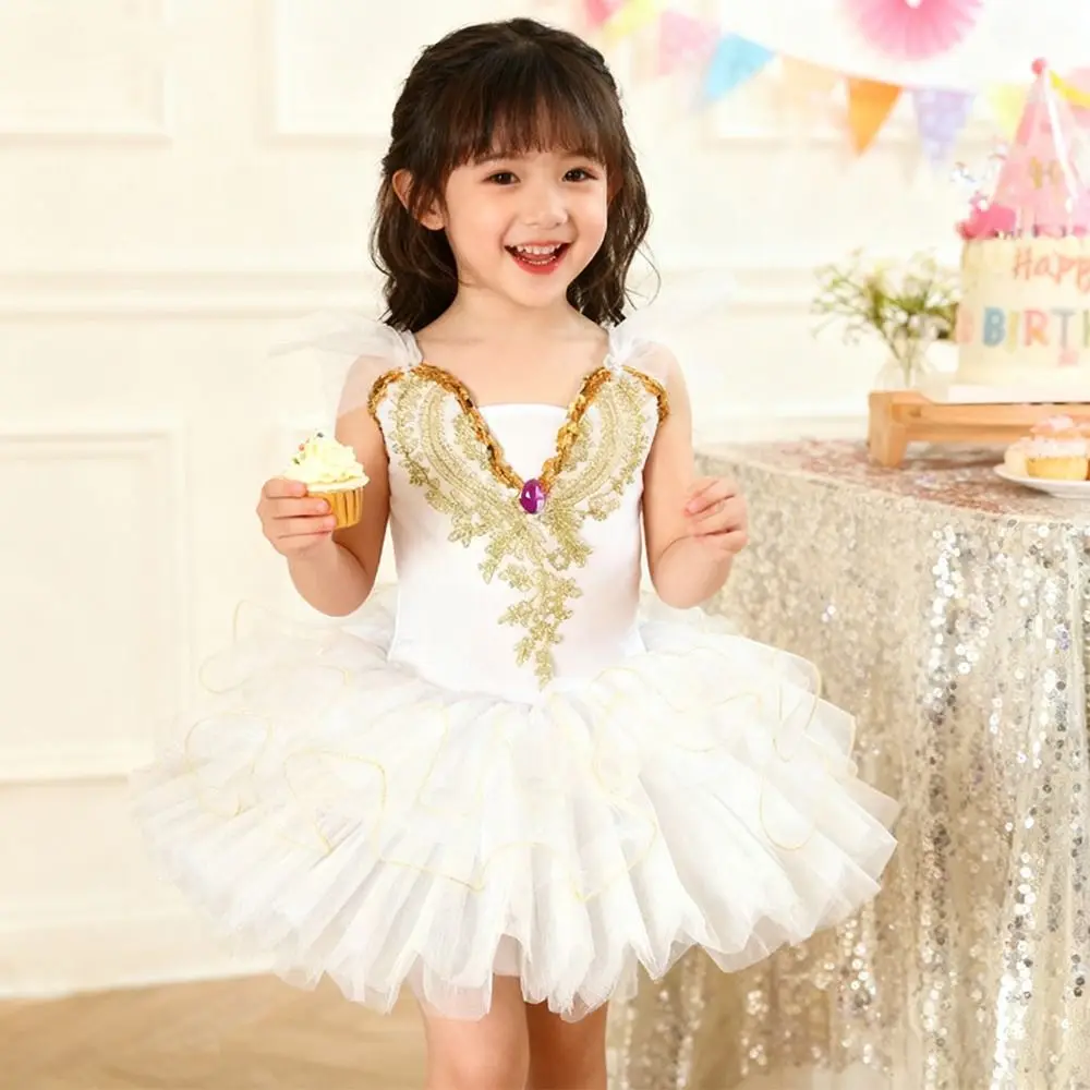 Mode Pailletten Kinderen Ballet Jurk Strass Moderne Ballet Tutu Puffy Feestjurk Danskostuums Dans