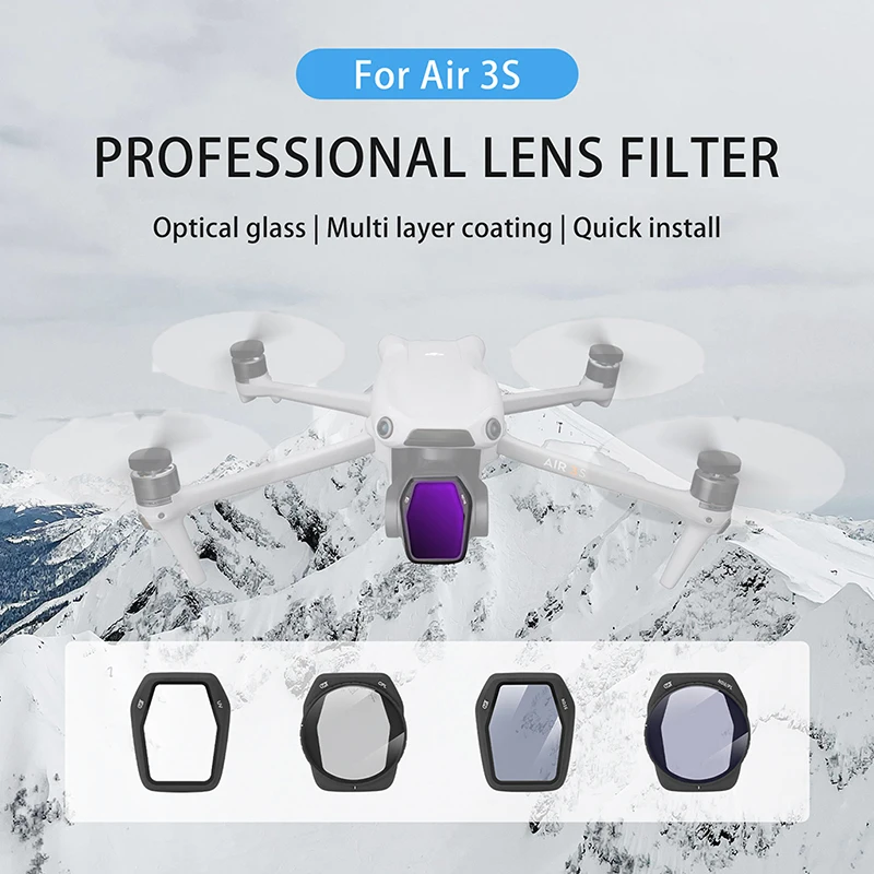 

Фильтры для объектива камеры DJI Air 3S UV CPL ND8/16/64 ND8PL /16PL/64PL Набор фильтров для объектива STAR NIGHT для DJI Air 3S Аксессуары для дронов