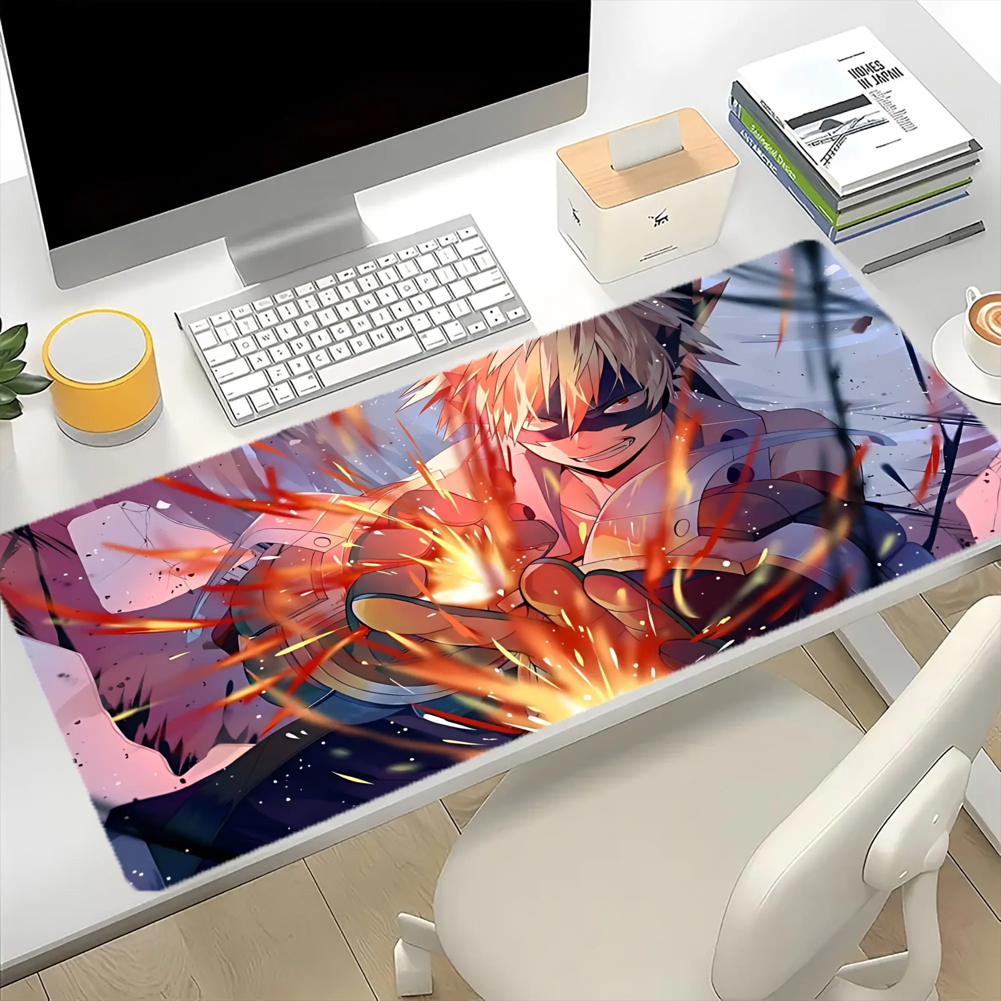 لوحة ماوس قماشية كبيرة جدًا مستوحاة من Katsuki Bakugou، مناسبة لجميع سيناريوهات المكاتب والألعاب مع قاعدة مطاطية ذات مقاس ثابت #6
