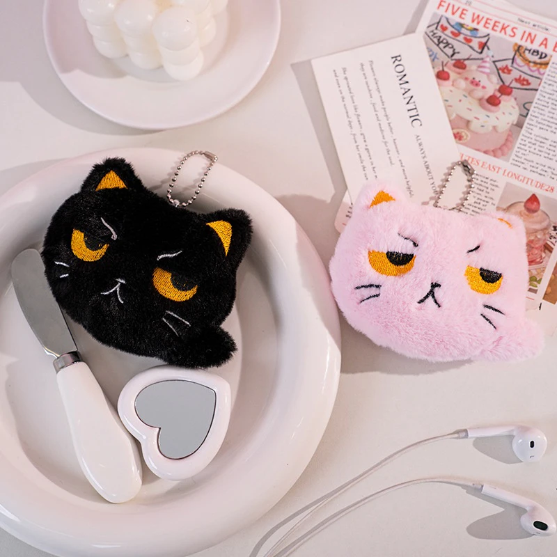 Nette Cartoon Katze Schlüsselbund Plüsch Puppe Anhänger Schlüsselring Für Frauen Mädchen Tasche Ornament Auto Schlüssel Kette Geschenke Zubehör