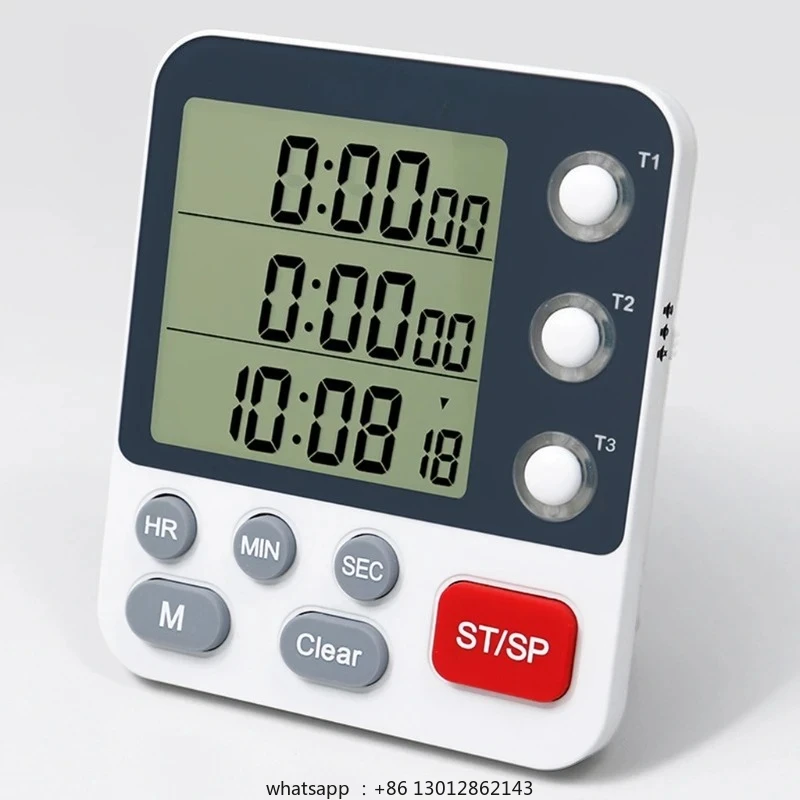 

Digital Dual Kitchen Timer 3 Channels Count UP/Down Timer Cooking Timer Stopwatch Large Display Adjustable Volume