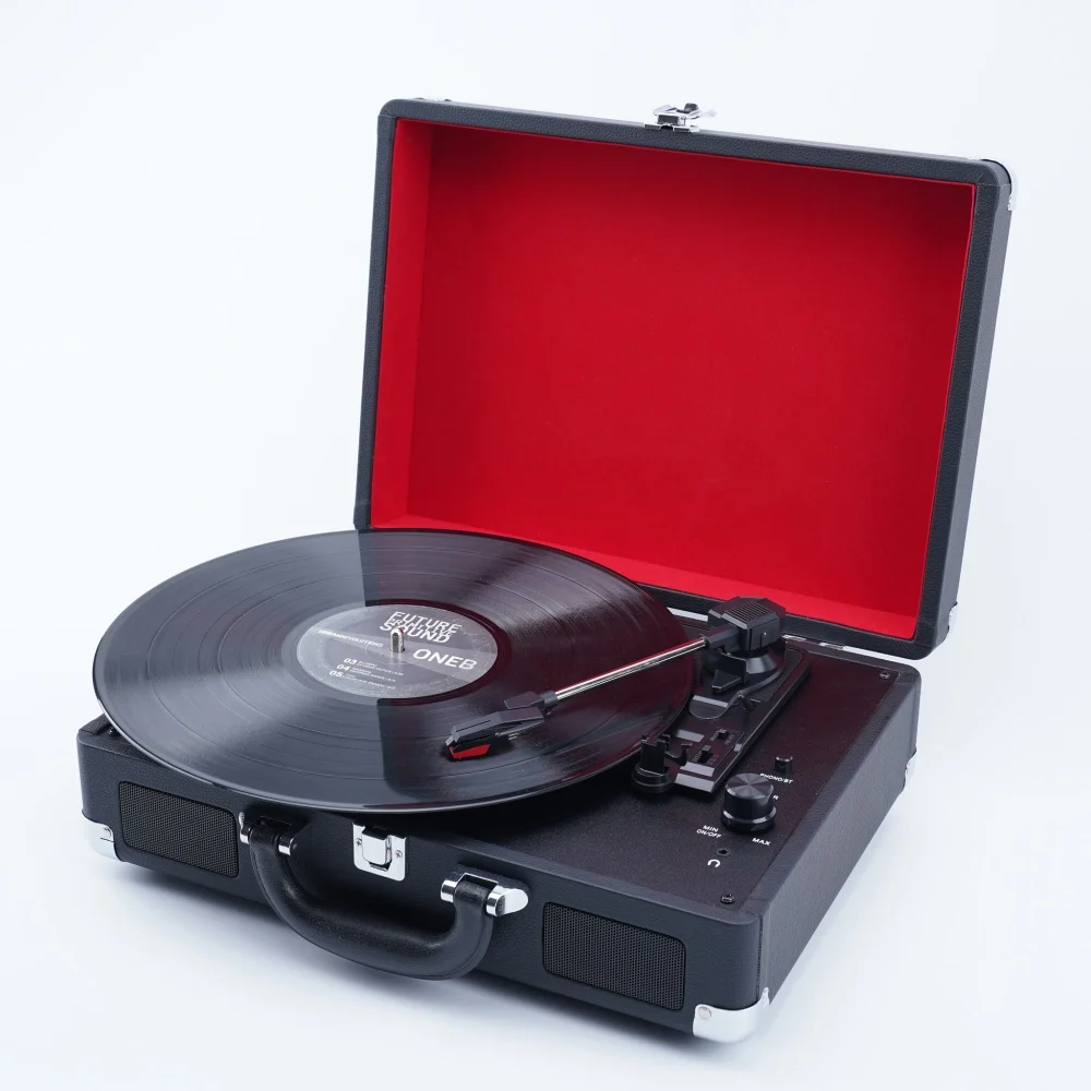 

Portable 33/45/78 RPM Turntable Vinyl LP Record Player with Built-In Speaker and Bluetooth Consumer Electronics Device