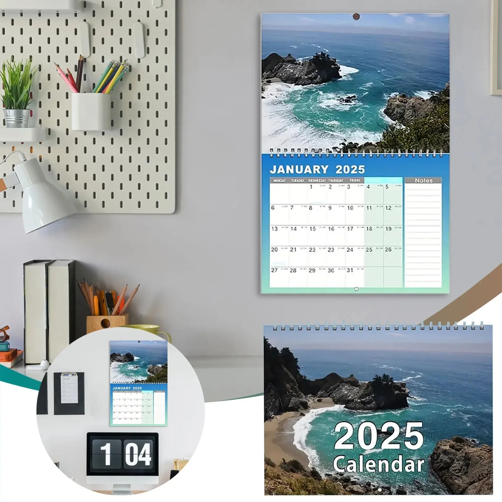 

2025 Wall Calendar Hanging Monthly Schedule Record Creative Calendars Memo Wall Calendar Notebook Printing Office Calendar