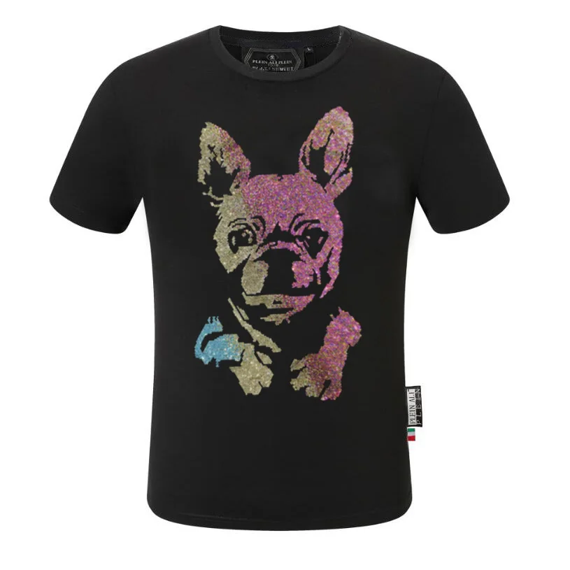 

High Quality Outfits Diamond Men PLEIN ALI Homme Summer Slim Fit T-Shirts Men Short Sleeve Streetwear