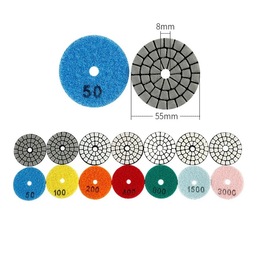 1PC Polisher Pad Gloss Pad 2 Inch 50mm Diamond Dry Polishing Pad Type For Granite Marble Sanding Disc Buffing Pad