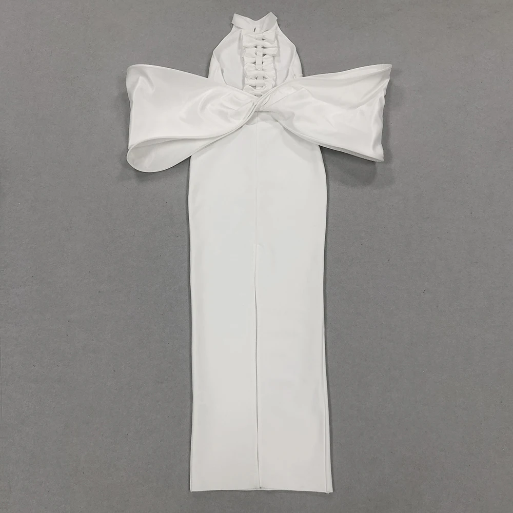 2024 New Fashion Bow Women Bandage Dress Sexy Backless Clothes Club Party Elegant Evening Dresses
