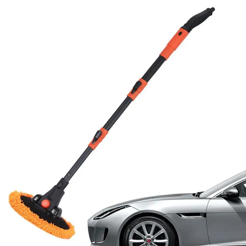 

Car Wash Brush Adjustable Telescoping Long Handle Cleaning Mop 15 Bend Car Cleaning Brush Chenille Broom Auto Accessories