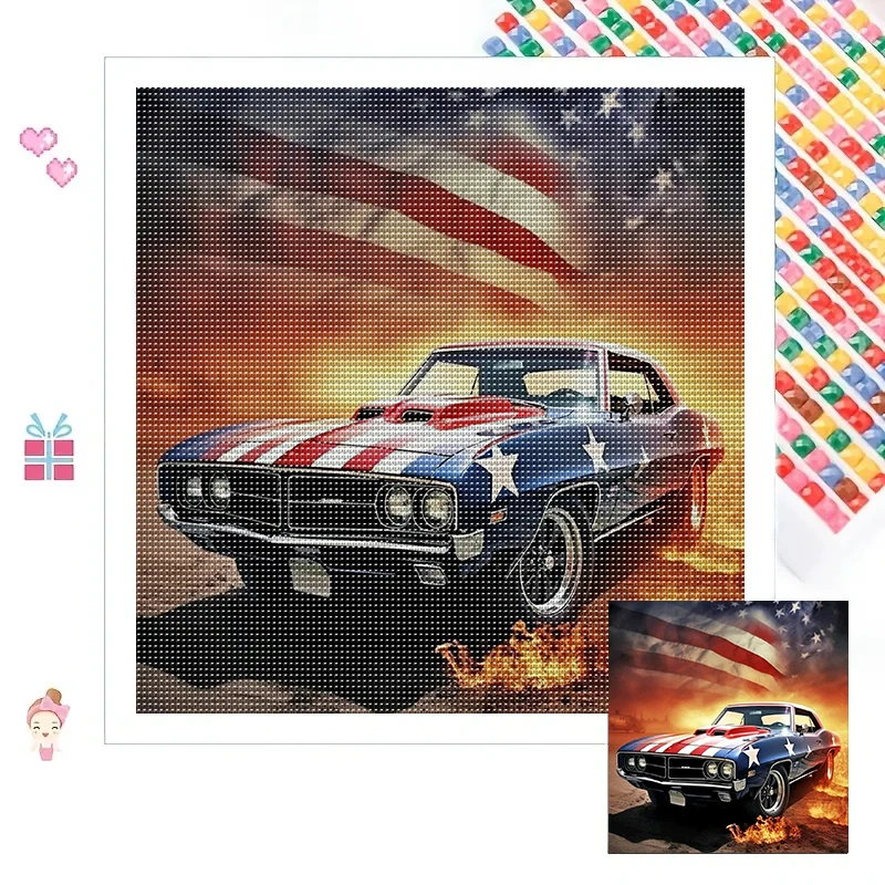 

Набор алмазной живописи «сделай сам», полная круглая алмазная мозаика с рисунками автомобилей, подарок для украшения стен дома
