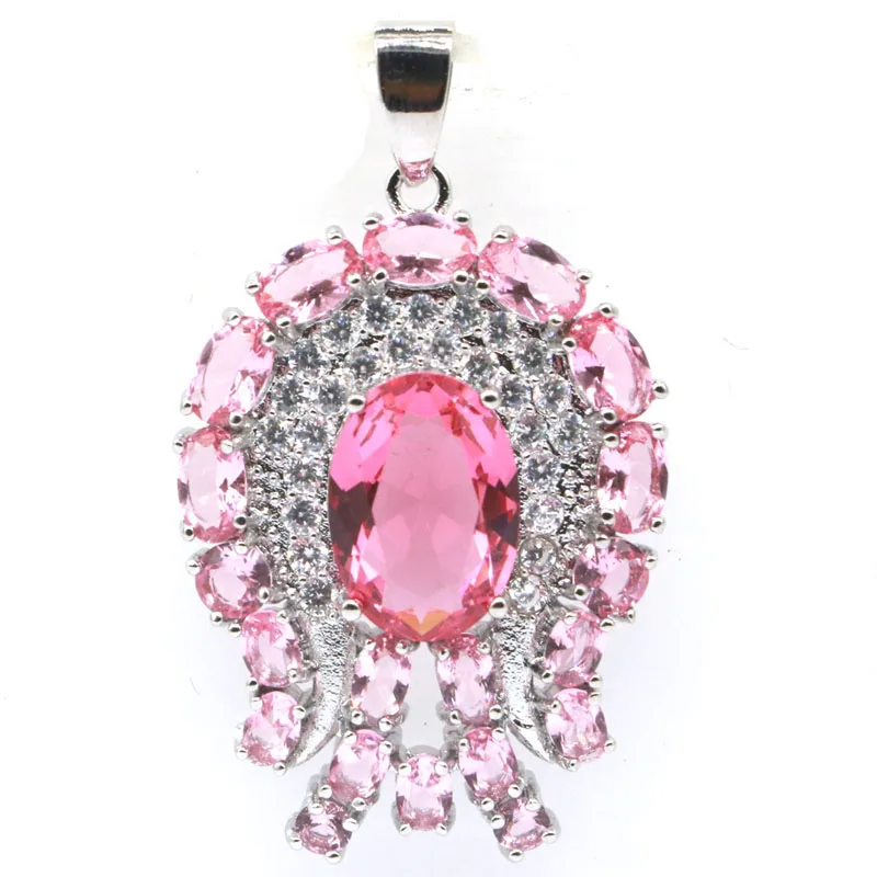 Купите 4, получите 1 бесплатно, 43x26 мм, богемный дизайн, форма Jiakec, белый сапфир, розовый морганит, CZ, женский обручальный серебряный кулон Купите 4, получите 1 бесплатно, 43x26 мм, богемный дизайн, форма Jiakec, белый сапфир, розовый морганит, CZ, женский обручальный серебряный кулон