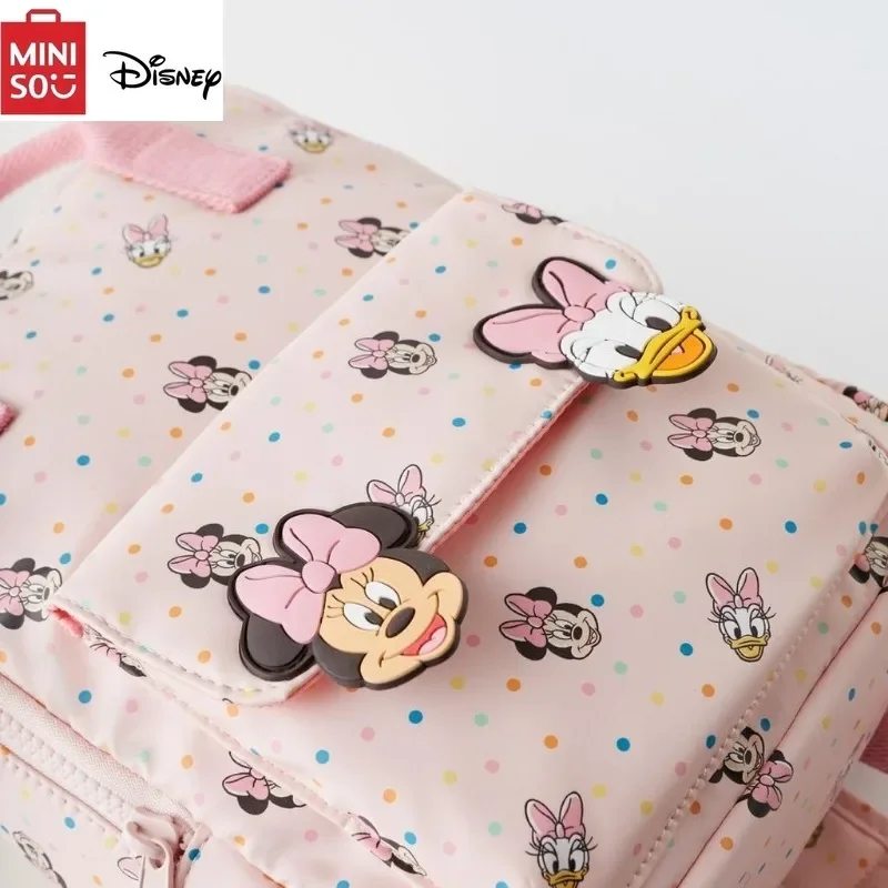 MINISO Disney 2024 New Minnie Mouse Cartoon Children\'s Backpack Mini Animation School Bag Cute Shoulder Bag for Boys and Girls