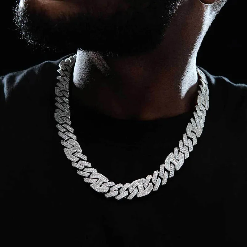 

15mm wide HIP Hop 3A+ CZ Stone Paved Bling Iced Out 3:1 Pig Nose Rhombus Cuban Link Chain Necklace for Men Rapper Jewelry Gift