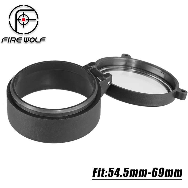 FIRE WOLF Protection d'objectif à ouverture rapide de précision 54,5 mm-69 mm (translucide) - Résistante à la poussière et aux chocs