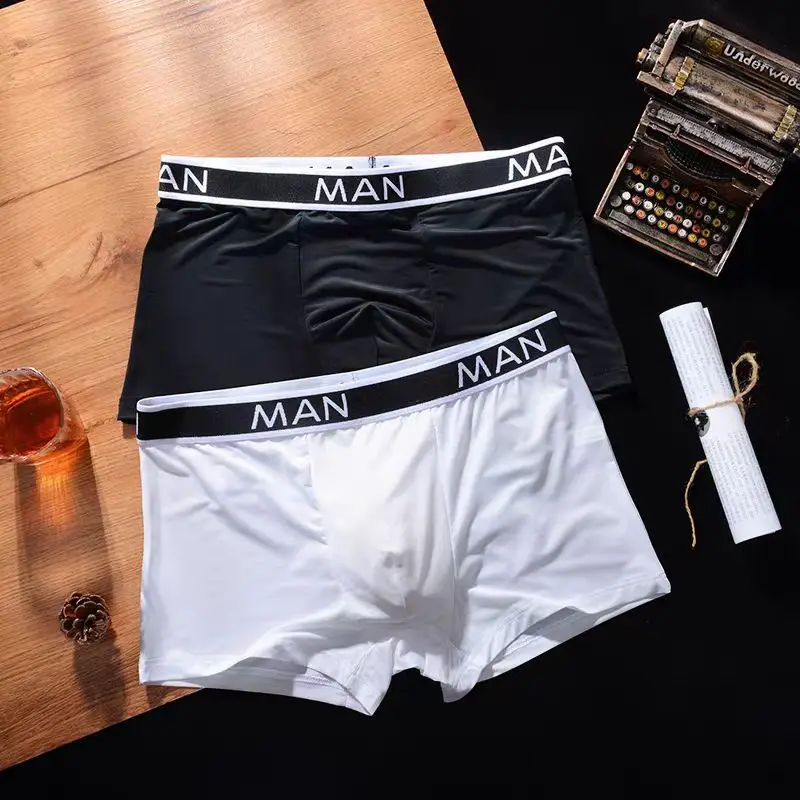 3 PCS Men\'s Boxers Shorts Unerwear Summer Ice Silk Smooth Cool Ventilate Fashion Fitness Sports 3 Black 2XL TO 4XL