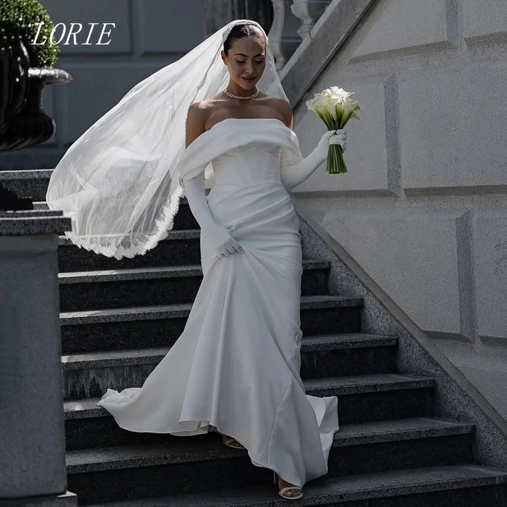 

LORIE Classical Mermaid Wedding Dress Off The Shoulder Bridal Dresses Corset Wedding Gown Customized 2026