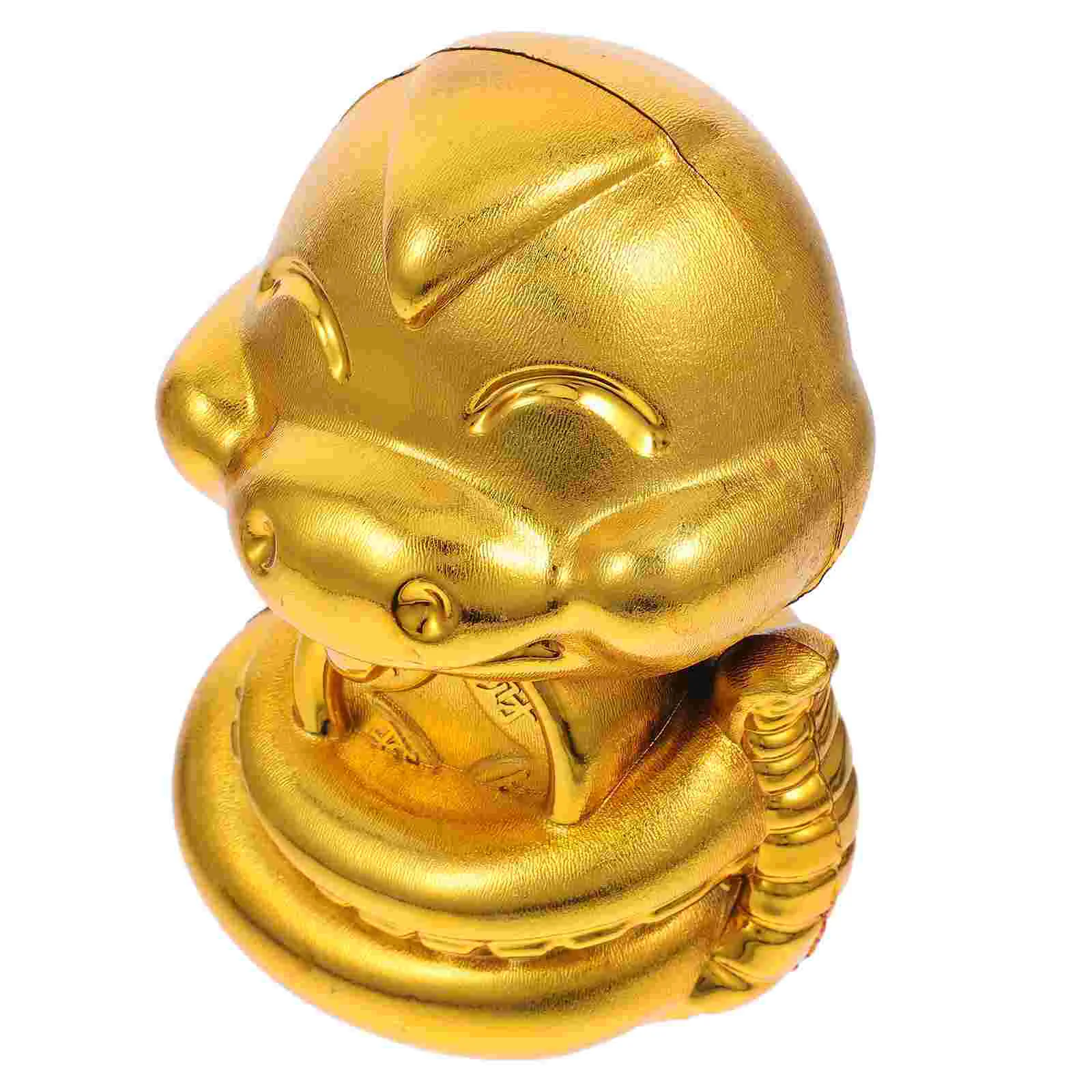 Golden Snake Piggy Bank Lucky Money Zodiac Sculpture Animal Savings Jar Plastic Year of The Child