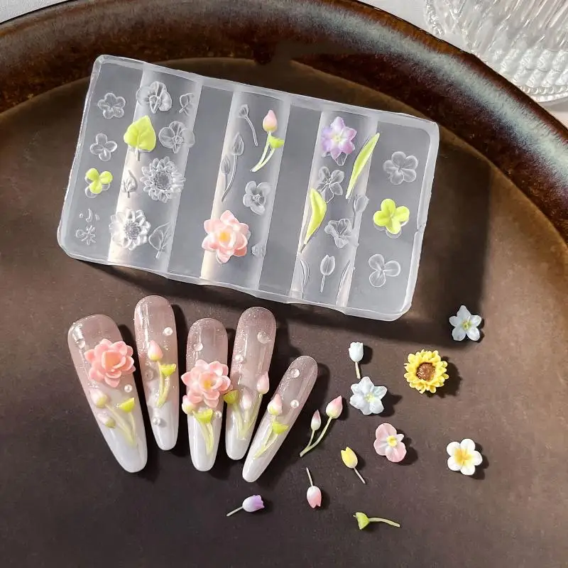 Reusable Silicone Nail Art Mold 3D Flower Petal Template for DIY Manicure Salon Gel Nail DesignHot view 3