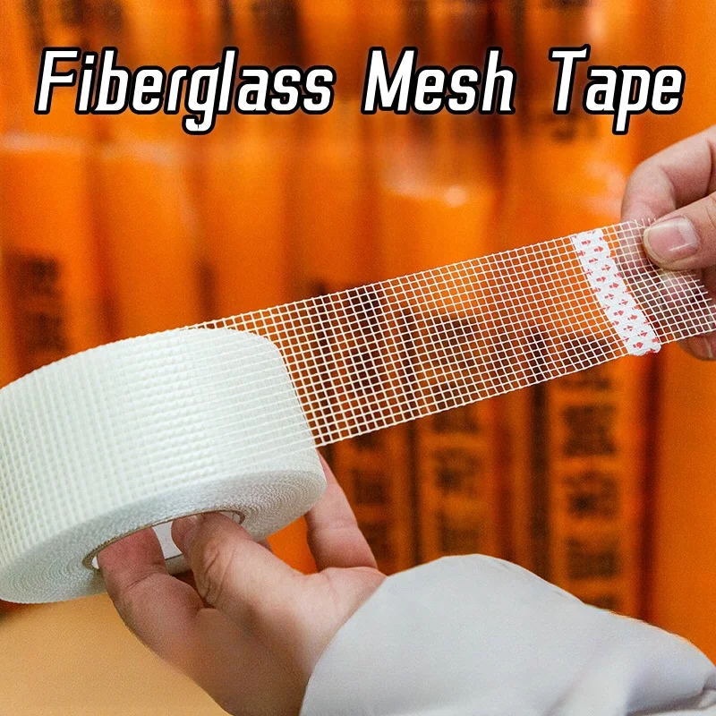 유리 섬유 자체 접착 메쉬 테이프, 벽 균열 수리 절연 장식, 4.5cm 길이 메쉬 심 테이프, 13 메쉬 1 롤