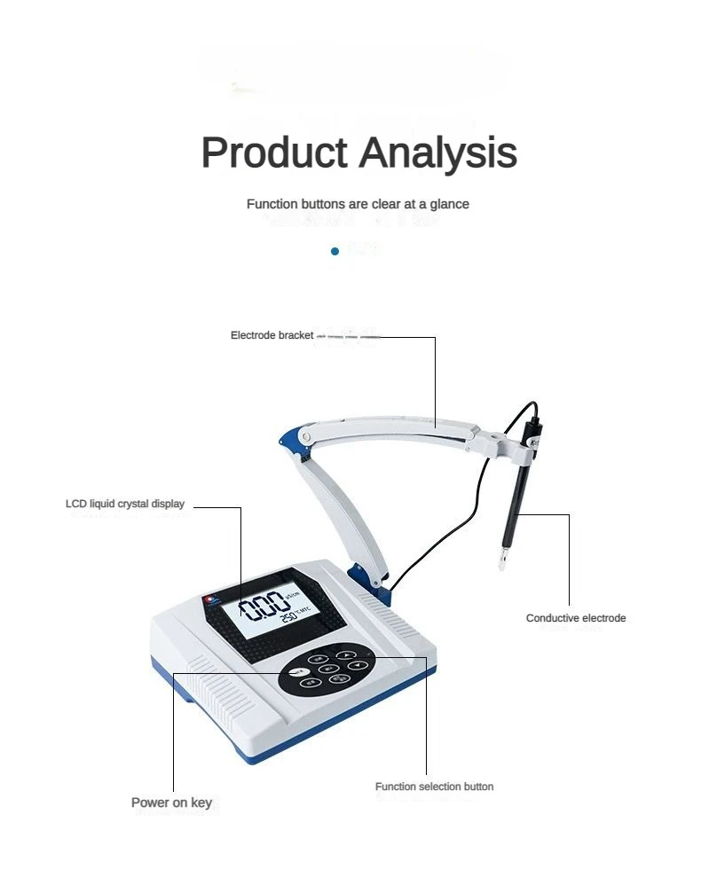 Desktop Conductivity Meter DDS-11C Laboratory Water Quality Detection Analyzer PH Measurement of Acidity and Alkalinity