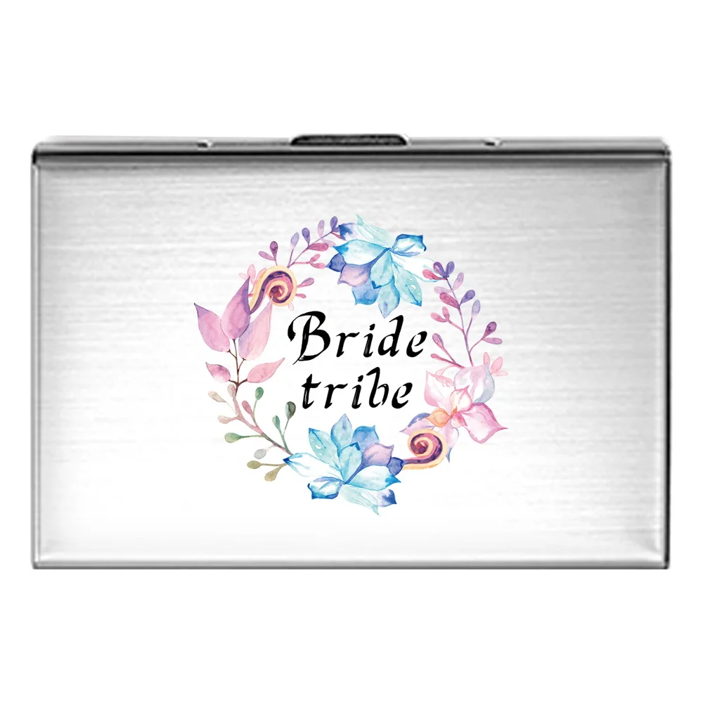 Men's Card Bag Metal Women's Credit Card Bag Wallet Bride Print Credit Card Clip Men's -women's Metal Name Card Clip