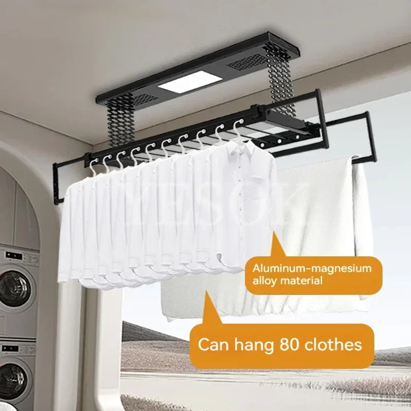 16w Balcony Intelligent Remote Control Automatic Electric Drying Rack Lifting Hanger Home Four Rod Telescopic Drying Rack