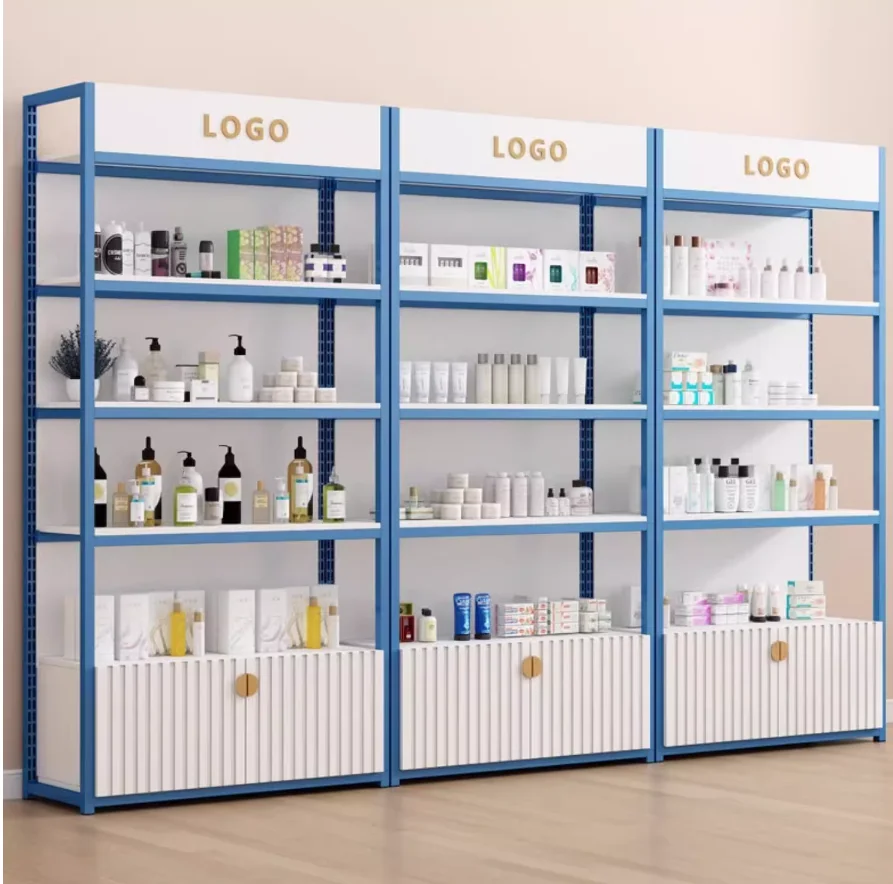 Cosmetics display cabinet Product display cabinet Mother and baby store shelf display cabinet barbershop shelf beauty salon disp