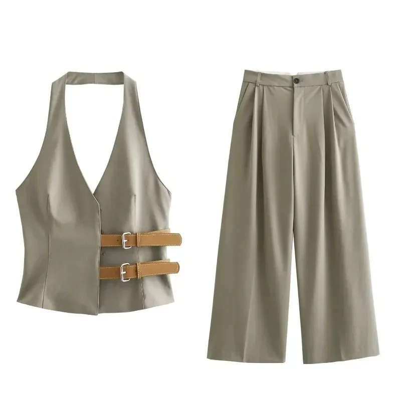 

Sets for Women 2 Pieces Spring 2024 Vest Pants Set Women Vintage Y2k Casual Summer Women's Suit Vacation Outfits