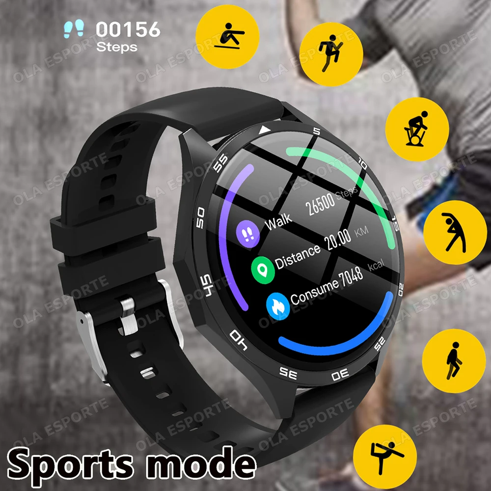 2026 جديد نظام تحديد المواقع المسار ساعة ذكية الرجال AMOLED شاشة NFC BT دعوة مقاوم للماء النوم مراقبة الصحة رجل الساعات الذكية لنظام أندرويد IOS