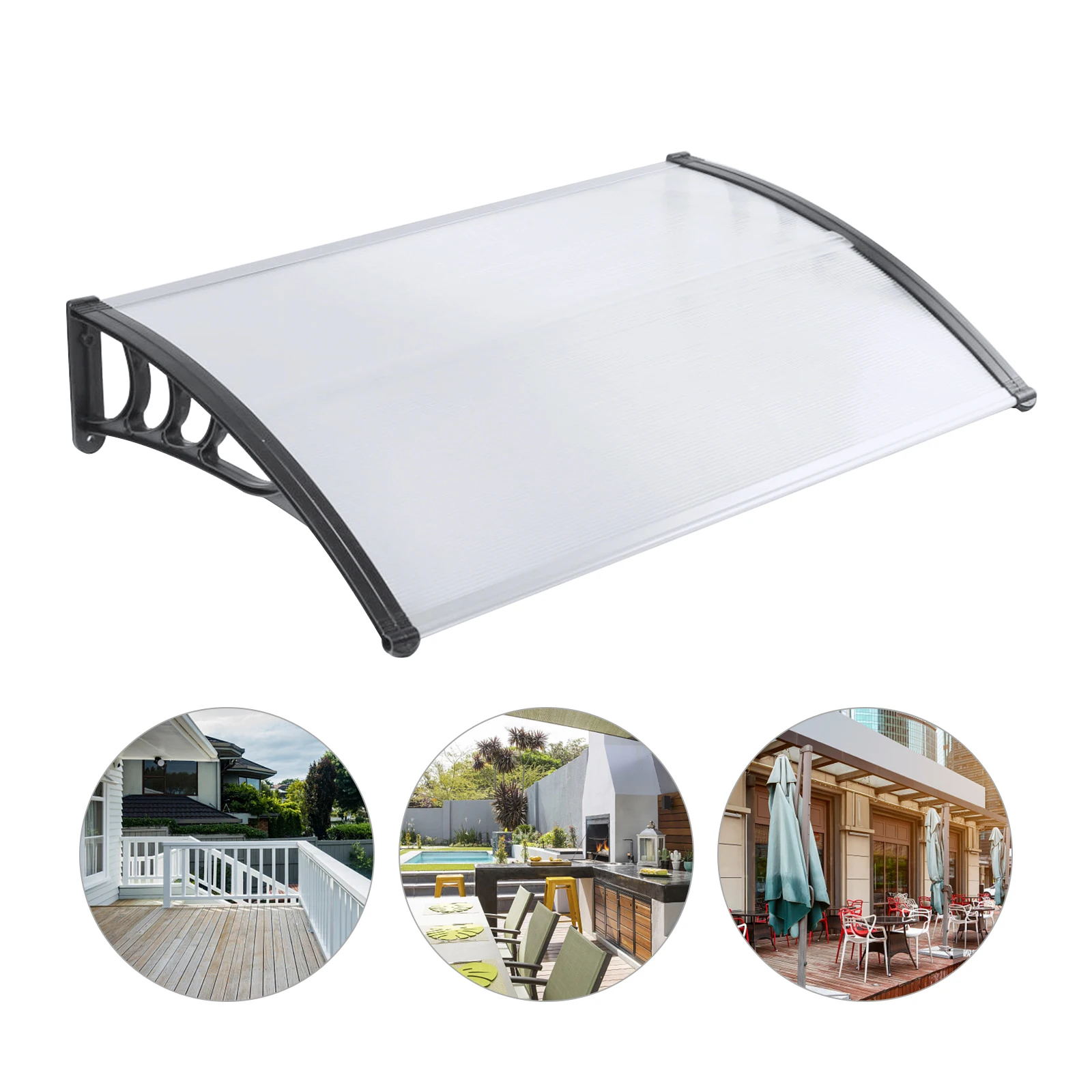 Solid and Durable Front Door Canopy 120cm/150cm/200cm Awning Canopy for Doors and Balconies Awning Super Load-Bearing Capacity