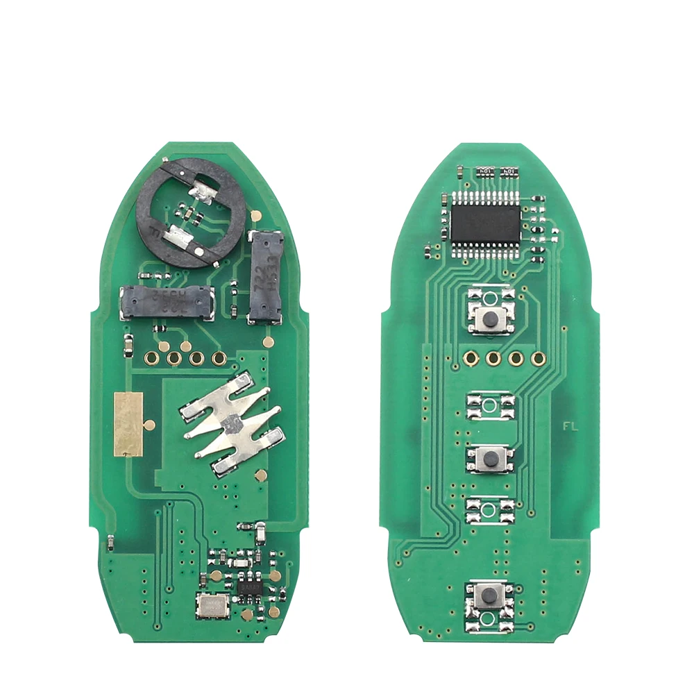 KEYYOU 2 przyciski dla Nissan Micra March Leaf Juke F15 uwaga E12 Tiida po 2012-2016 433Mhz ID46 Chip zdalny kluczyk