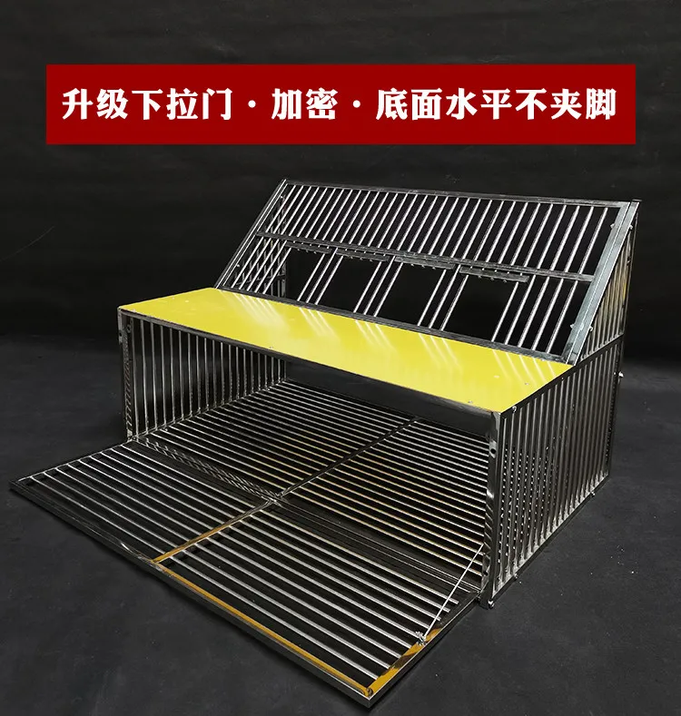 Stainless steel carrier pigeon cage jumping on loft cage jumping door European import door shed remote automat